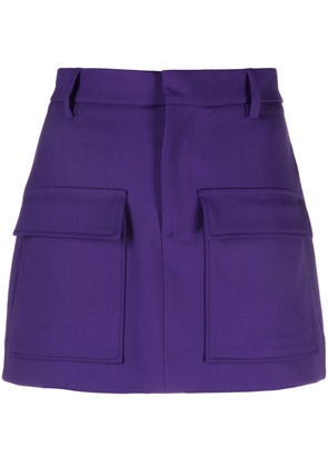 P.A.R.O.S.H. flap-pockets stretch-wool miniskirt - Purple