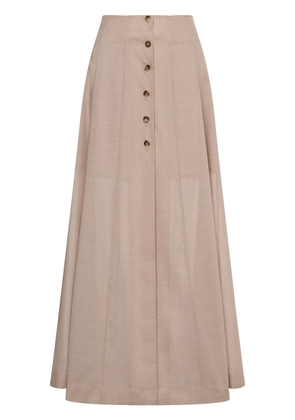Philosophy Di Lorenzo Serafini buttoned semi-sheer long skirt - Grey