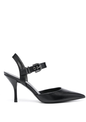 Stuart Weitzman 85mm pointed-toe leather pumps - Black