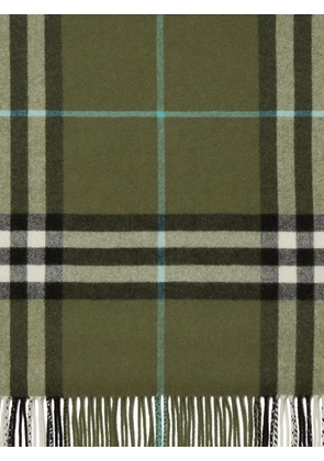 Burberry check-pattern cashmere scarf - Green