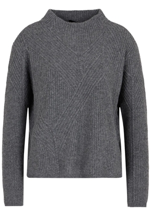 Emporio Armani ribbed-knit wool-blend jumper - Grey