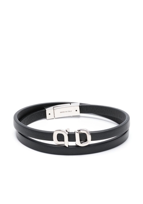 Ferragamo Gancini-plaque bracelet - Black