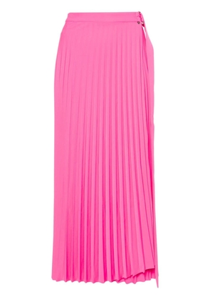NISSA pleated wrap midi skirt - Pink