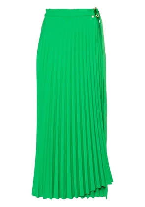 NISSA pleated wrap midi skirt - Green