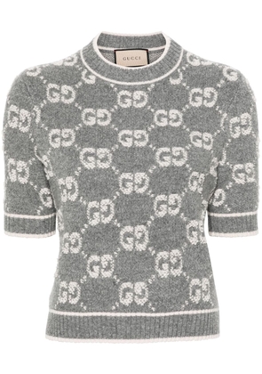 Gucci GG Damier-jacquard wool jumper - Grey