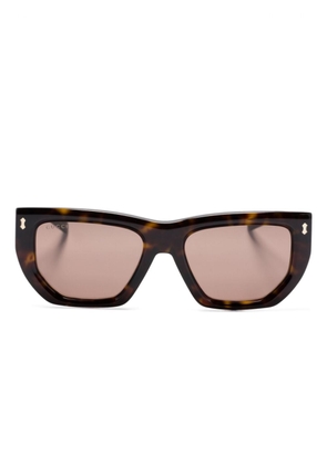 Gucci Eyewear geometric-frame sunglasses - Brown