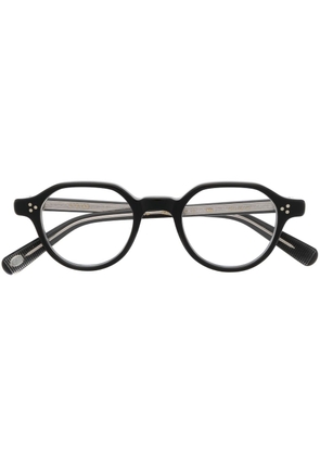 Eyevan7285 lens-decal round-frame glasses - Black