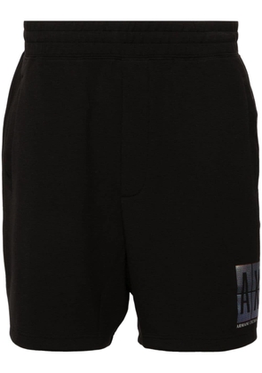 Armani Exchange logo-print elasticated track shorts - Black
