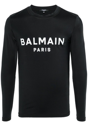 Balmain logo-print longsleeved T-shirt - Black