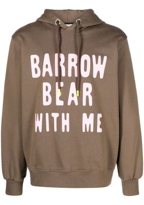 BARROW logo-print cotton hoodie - Brown