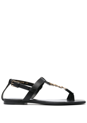 Saint Laurent Cassandra leather sandals - Black