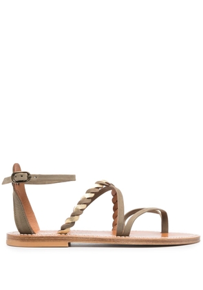 K. Jacques braid-detail calf-leather sandals - Green