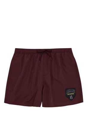 Armani Exchange logo-patch swim shorts - Brown