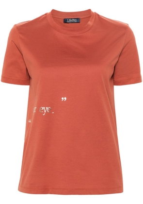 'S Max Mara slogan-print cotton T-shirt - Orange