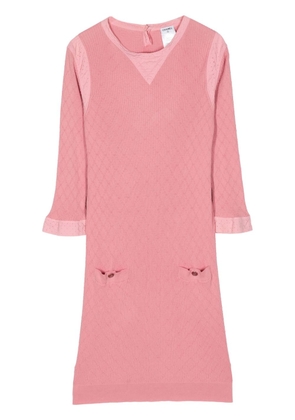 CHANEL Pre-Owned 2000s diamond-quilted knitted dress - Pink