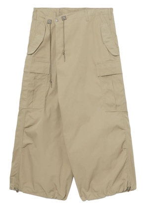 Junya Watanabe MAN asymmetric wide-leg cargo trousers - Neutrals