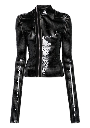 Rick Owens Lilies Gary sequined zip-up jacket - Black