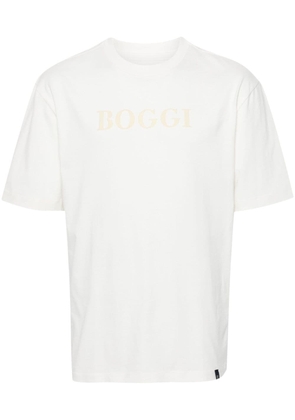 Boggi Milano flocked-logo cotton T-shirt - Neutrals