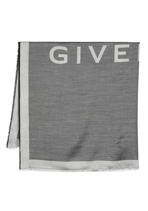 Givenchy logo-jacquard silk-wool scarf - Grey