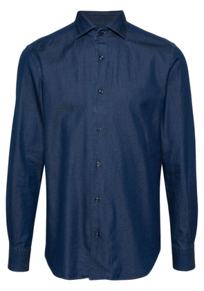 Boggi Milano pleat-detail denim shirt - Blue