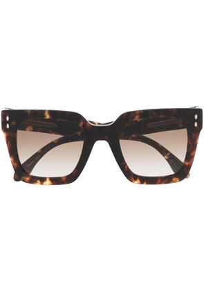 Isabel Marant Eyewear tortoiseshell square frame oversized sunglasses - Brown
