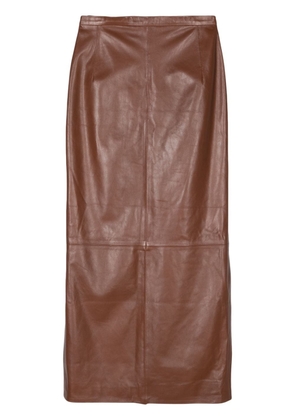 Manokhi leather maxi skirt - Brown