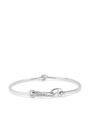 Nialaya Jewelry logo-engraved band bracelet - Silver