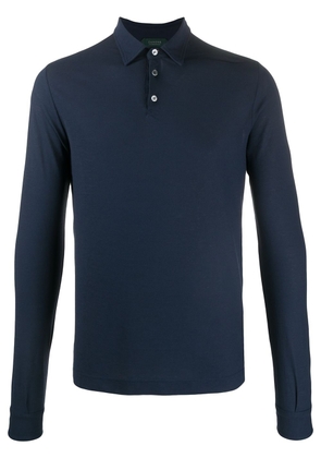 Zanone long sleeve polo shirt - Blue