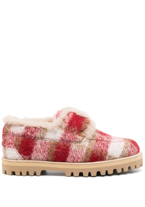 Le Silla Yacht check-pattern felted loafers - Red
