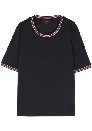 Fay striped-trim T-shirt - Blue