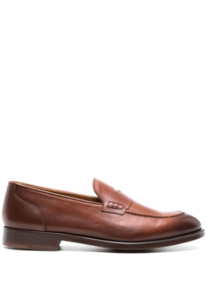 Doucal's penny-slot leather loafers - Brown
