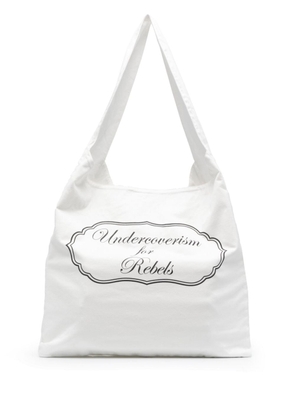 Undercoverism graphic-print cotton shoulder bag - White