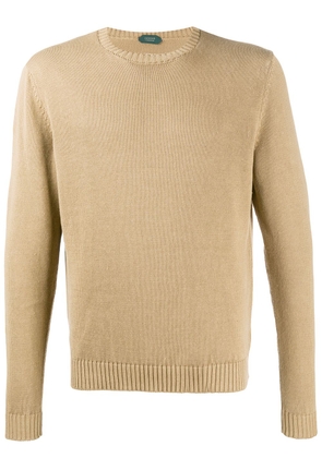 Zanone long-sleeve fitted jumper - Brown