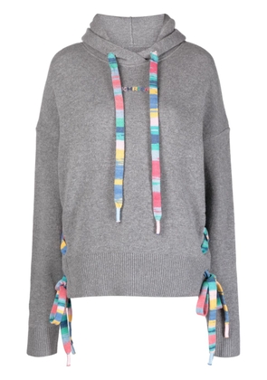 Khrisjoy stripe-detail knitted hoodie - Grey