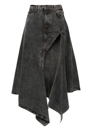 Y/Project asymmetric denim maxi skirt - Black