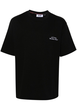 Gcds logo-embroidered cotton T-shirt - Black