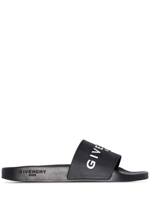 Givenchy embossed-logo faux-leather slides - Black