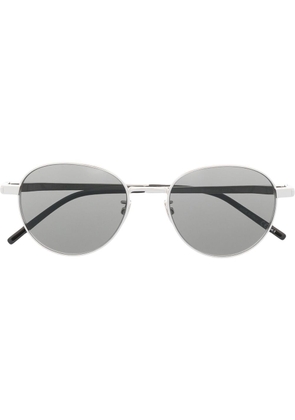 Saint Laurent Eyewear round-frame engraved-logo sunglasses - Black