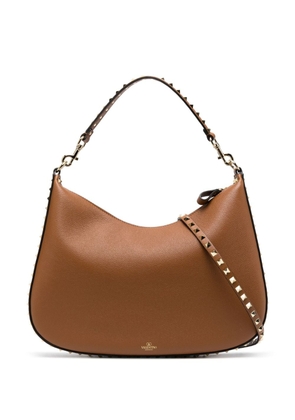 Valentino Garavani Rockstud leather shoulder bag - Brown