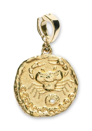 Azlee 18kt yellow gold small Karkinos Coin diamond pendant