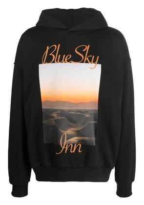 BLUE SKY INN logo sunset cotton hoodie - Black