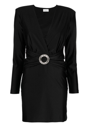 P.A.R.O.S.H. buckle-detail high-shine finish minidress - Black