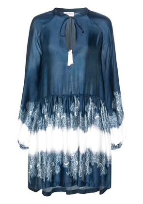 ERMANNO FIRENZE lace-print mini dress - Blue