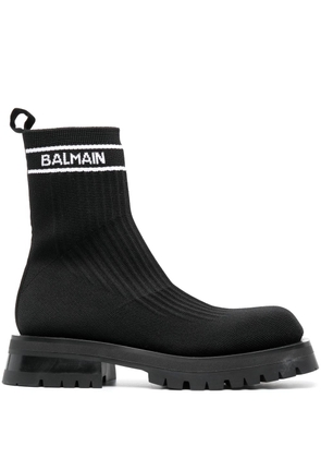 Balmain knitted chelsea ankle boots - Black