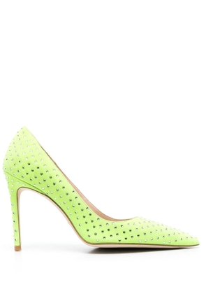 Stuart Weitzman crystal-embellished pointed-toe pumps - Green