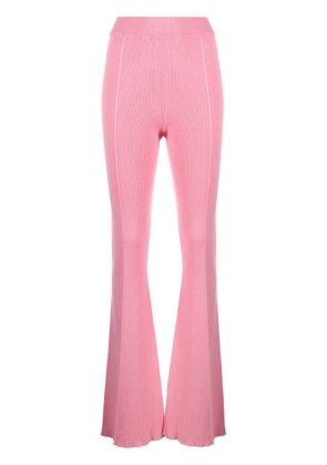 AERON ribbed-knit flared trousers - Pink