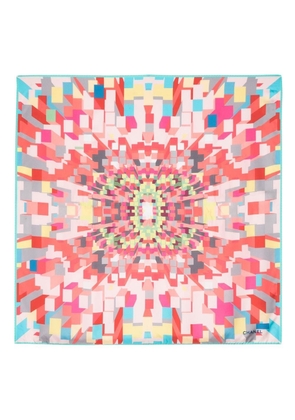 CHANEL Pre-Owned 1990s pixel print silk scarf - Pink