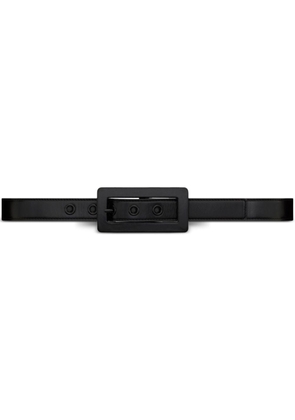 Saint Laurent rectangular-buckle leather belt - Black