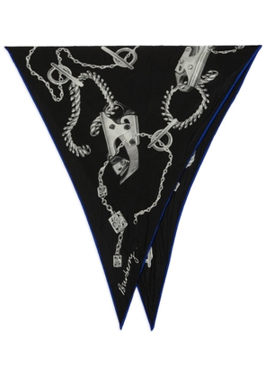 Burberry graphic-print silk scarf - Black