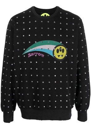 BARROW crystal-embellished graphic-print sweatshirt - Black
